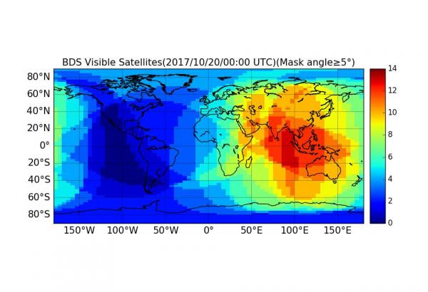 2017年10月20日北斗系统可见卫星数目 | 中国卫星导航系统管理办公室