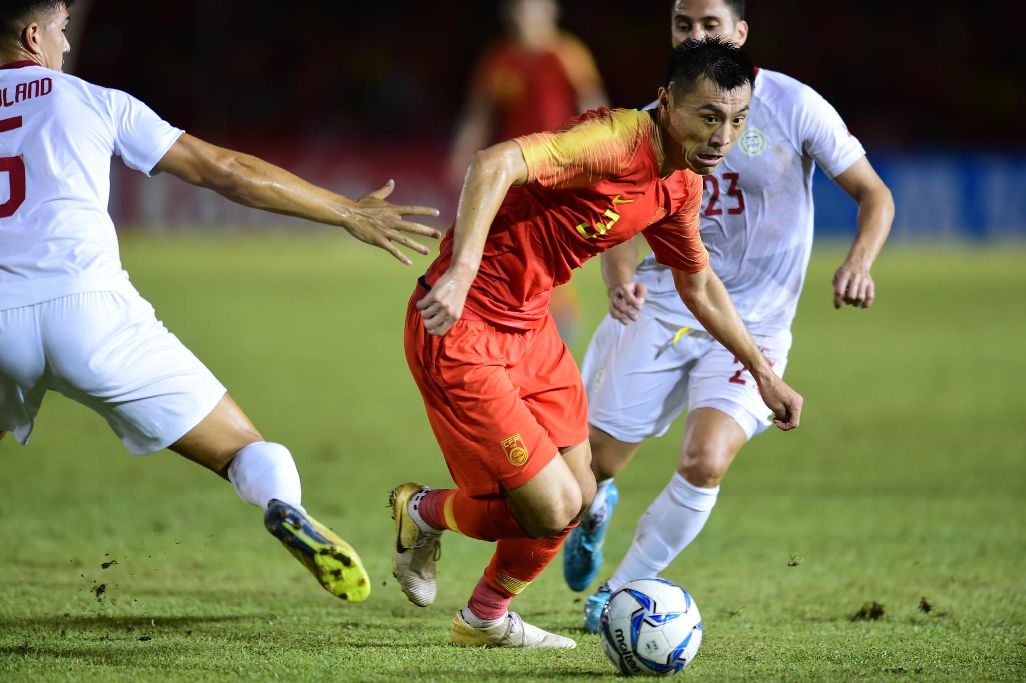 足球丨世预赛:中国队战平菲律宾队