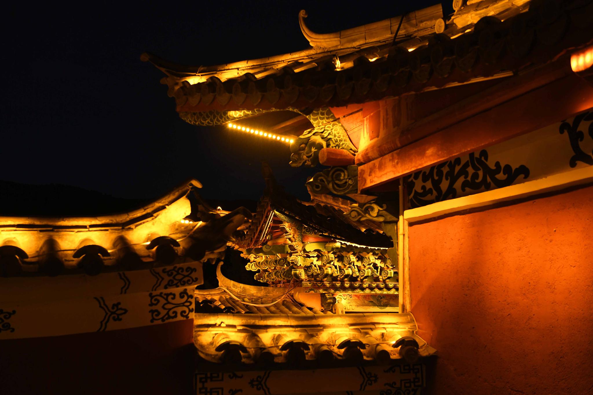 香格里拉独克宗古城夜色