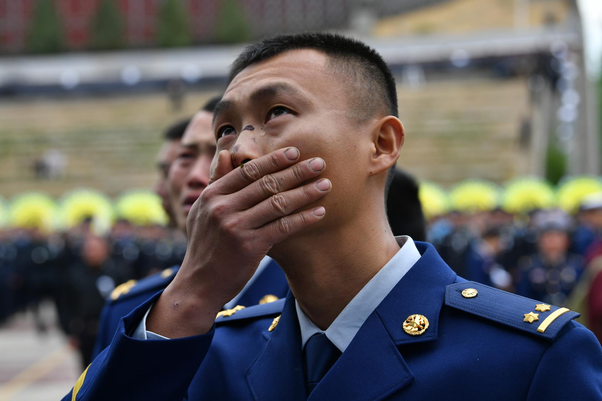 从火场木里火场归来的指导员胡显禄。新京报记者 吴江 摄