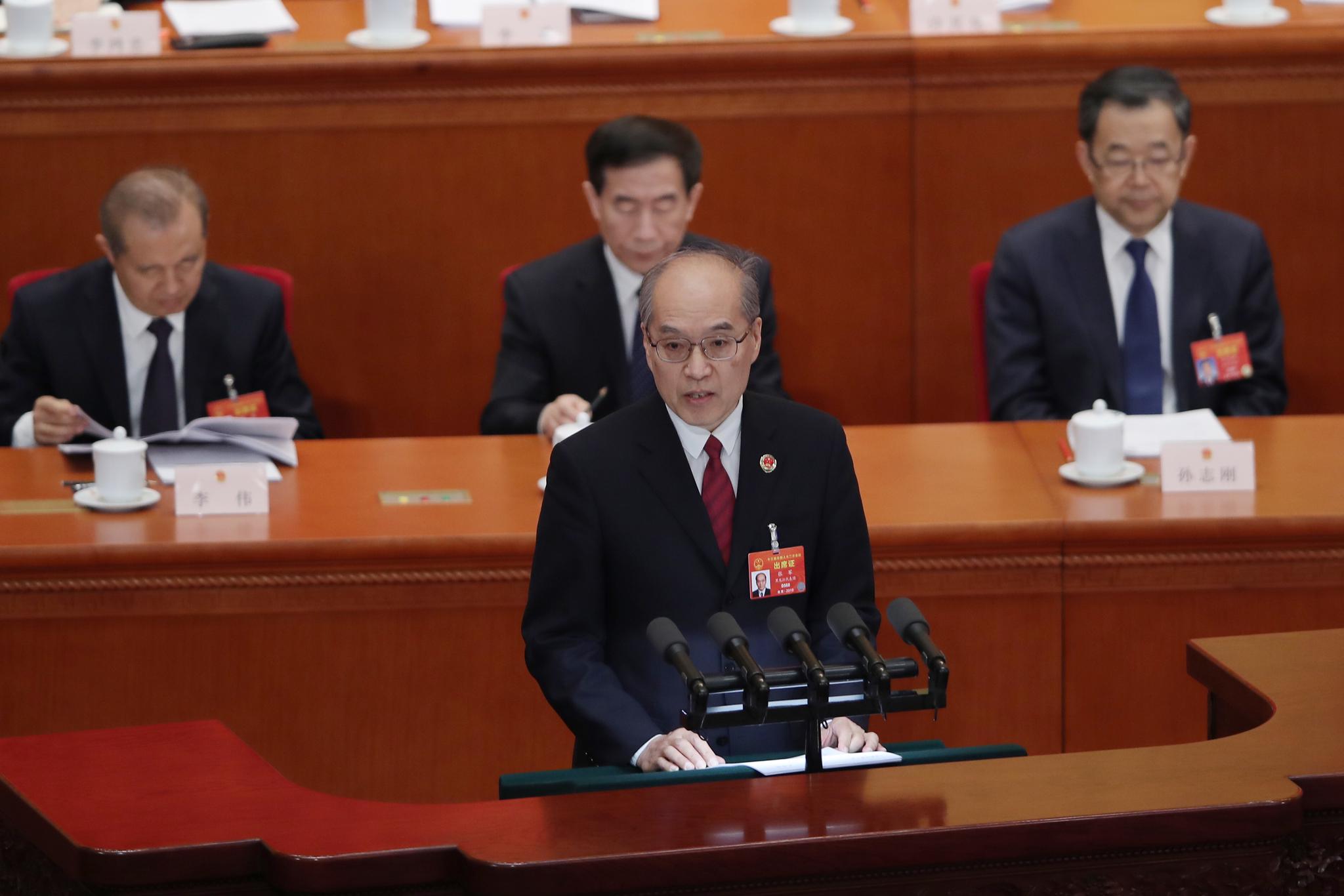 最高人民检察院检察长张军。摄影/新京报记者 彭子洋