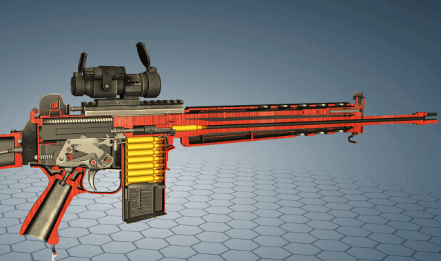 但是本应该更加可靠的活塞短行程型导气式自动原理却在l85上故障频频