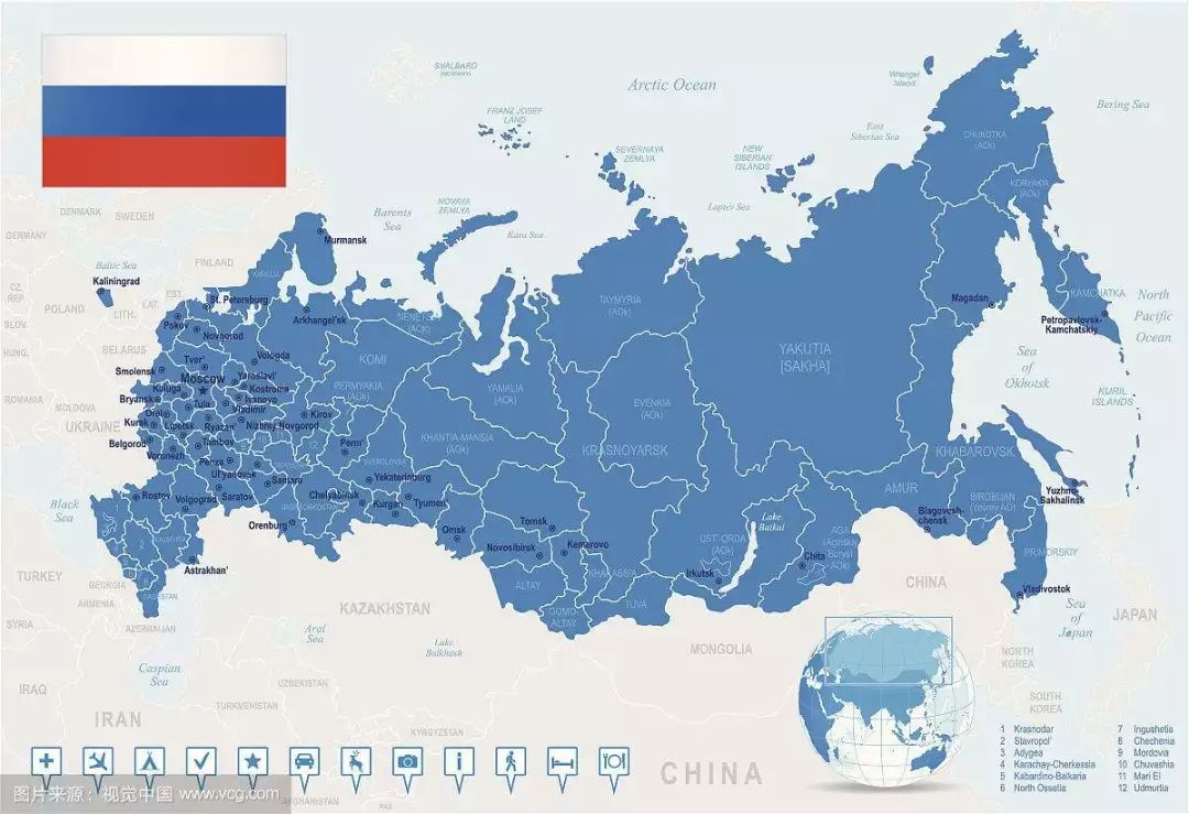 而这一张图是标准俄罗斯地图这一颗足球上是俄罗斯的版图这就是划重点