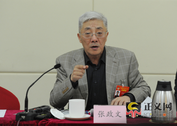 全国政协委员张仁良做发言准备.