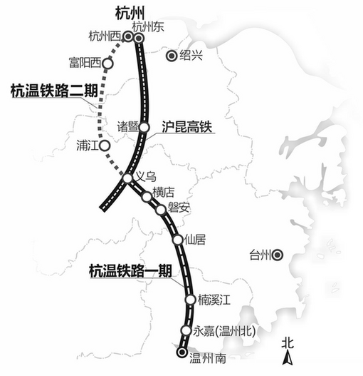 杭温高铁温州段线路图图片
