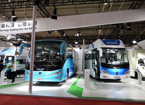 國際電動車技術展示交易會】福田歐輝攜bj6852氫燃料電池城間客車bjj