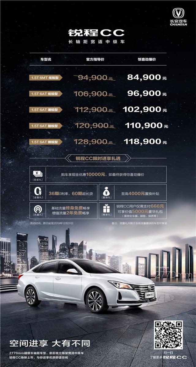 空间进享大有不同，锐程CC 9.49万起耀目上市