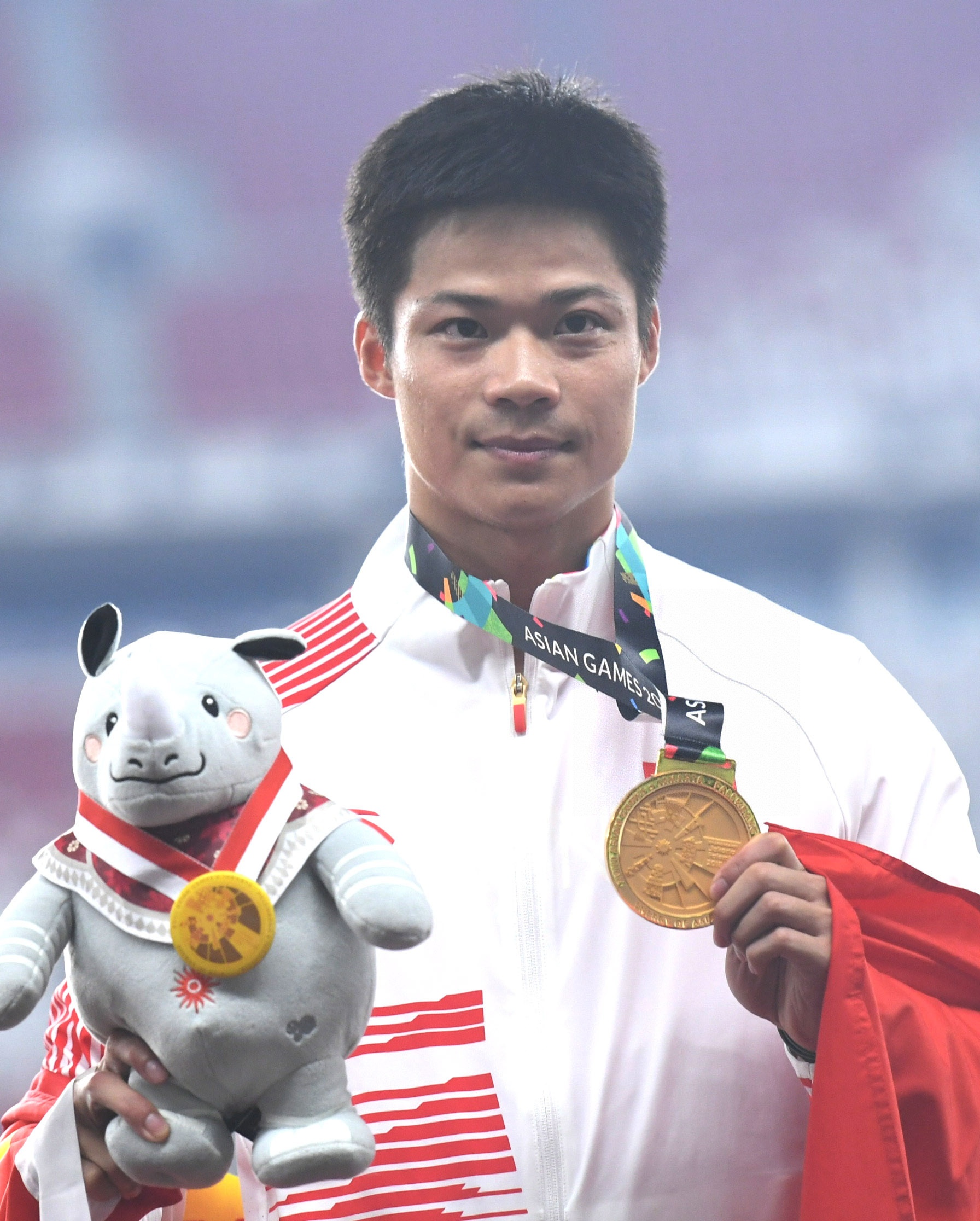 这是2018年8月26日,中国选手苏炳添在第18届亚运会田径男子100米