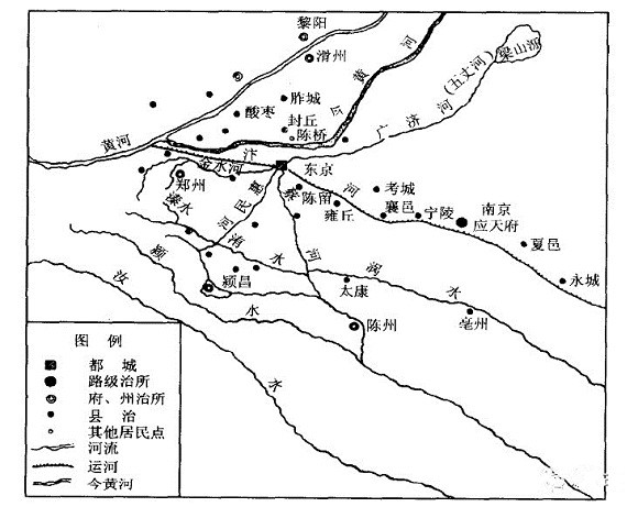 有建筑史学家就根据文献记载,对开封城的布局做了一些复原,给大家展示