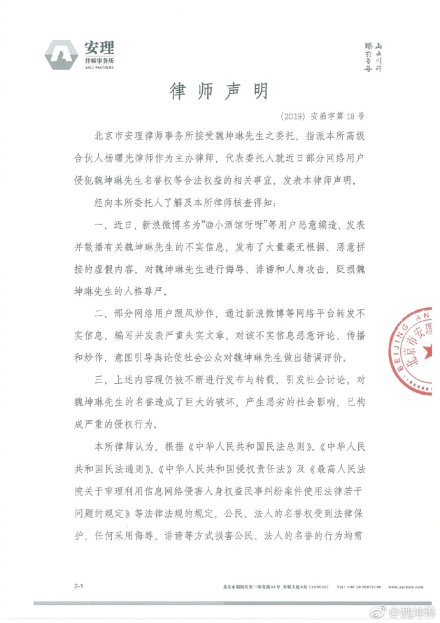 最强大脑 嘉宾魏坤琳发声明 对造谣者追究法律责任 手机新浪网