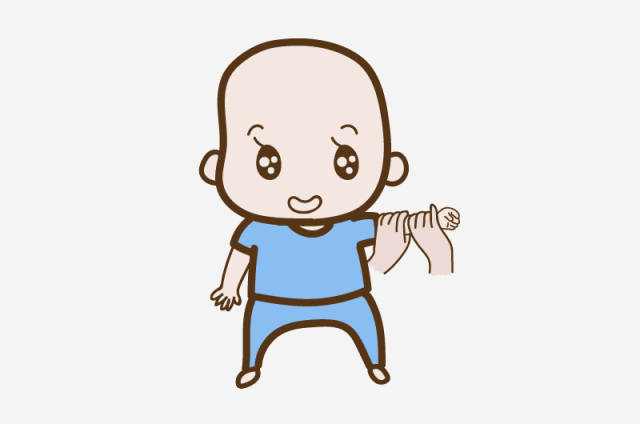 手背抚触法:一手扶着手腕,一手大拇指在宝宝的手背,从手腕往手指