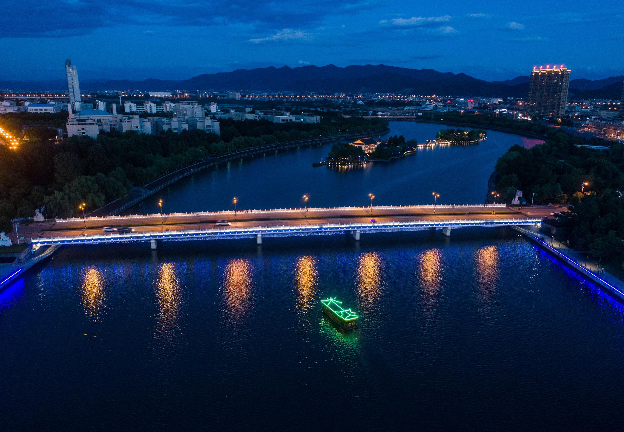 浙江东阳扮靓城市夜景打造城市新景观