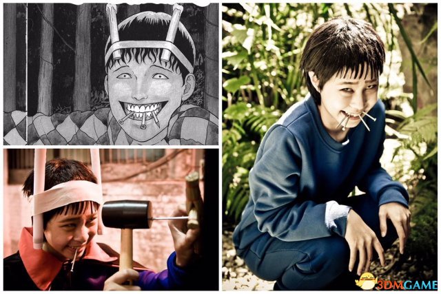 台北少年cos伊藤润二"双一" 口含长钉眼神邪魅