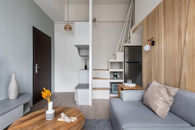 40平小户型复式房子装修,榻榻米书房设计,超多收纳空间