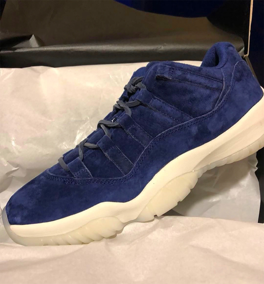 5月的人气款蓝麂皮airjordan11low售价也不便宜