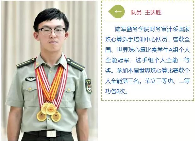 这支陆军代表队连续七年摘取世界珠心算比赛冠军