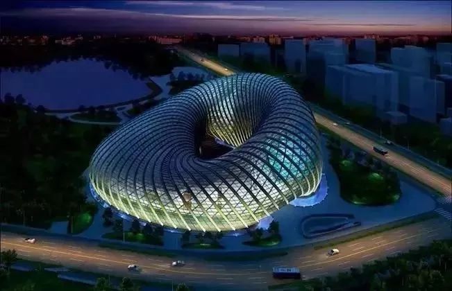 凤凰卫视北京总部建筑造型取意于"莫比乌斯带",并借助莫比乌斯带的