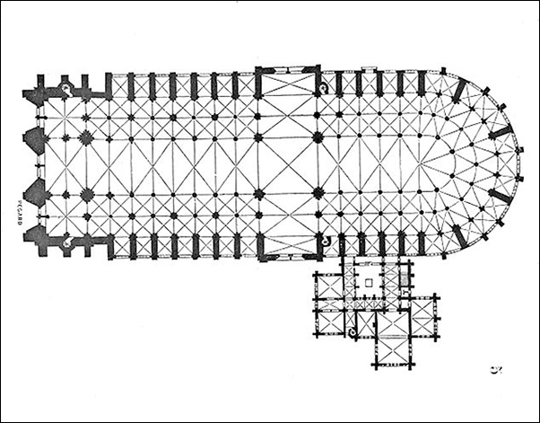 　巴黎圣母院内部结构图 来源：英国《每日邮报》