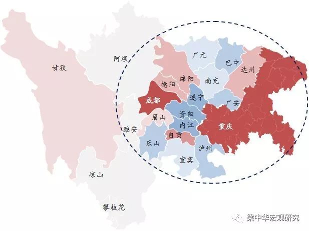 图表：成渝城市群人口流入流出分布