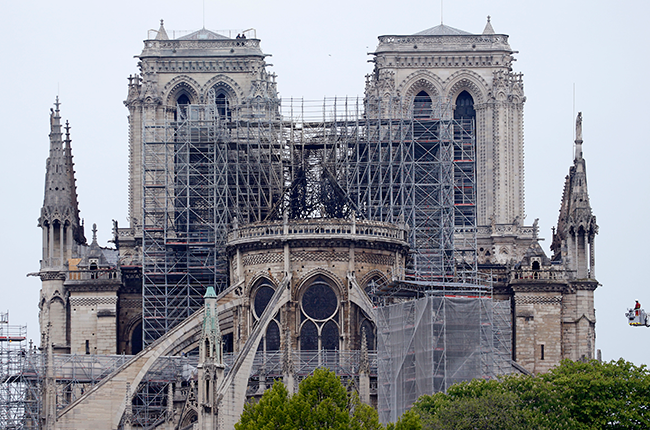 火灾过后的巴黎圣母院。图源：Getty Images