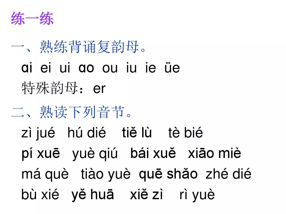 微课堂统编版一年级上册汉语拼音11ieüeer知识点图文解读课文朗读