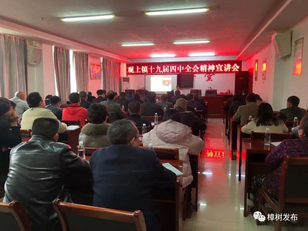 【深入学习贯彻十九届四中全会精神】市委宣讲团到观上镇宣讲