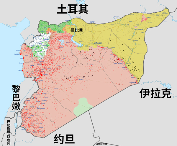 叙利亚势力分布图2020图片