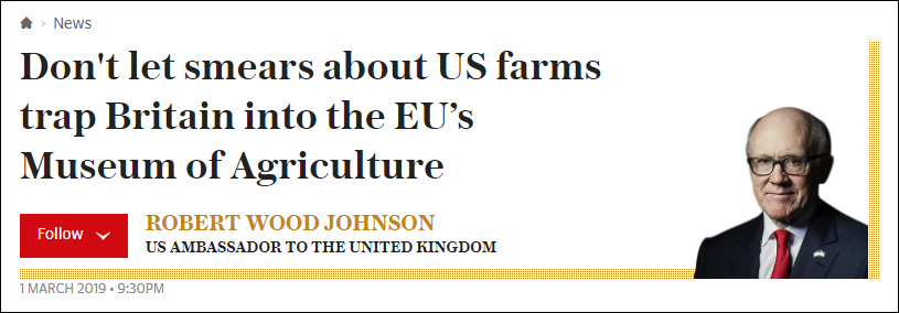 《不要让对美国农业的抹黑把英国带进欧盟古董农业的陷阱》