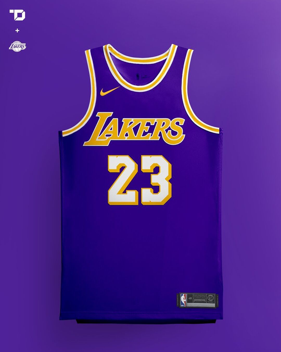 网友设计的湖人新赛季球衣