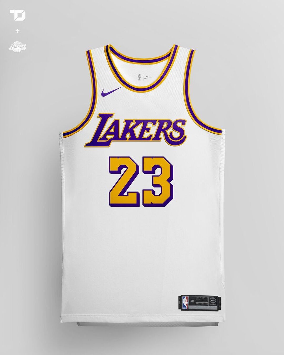 网友设计的湖人新赛季球衣