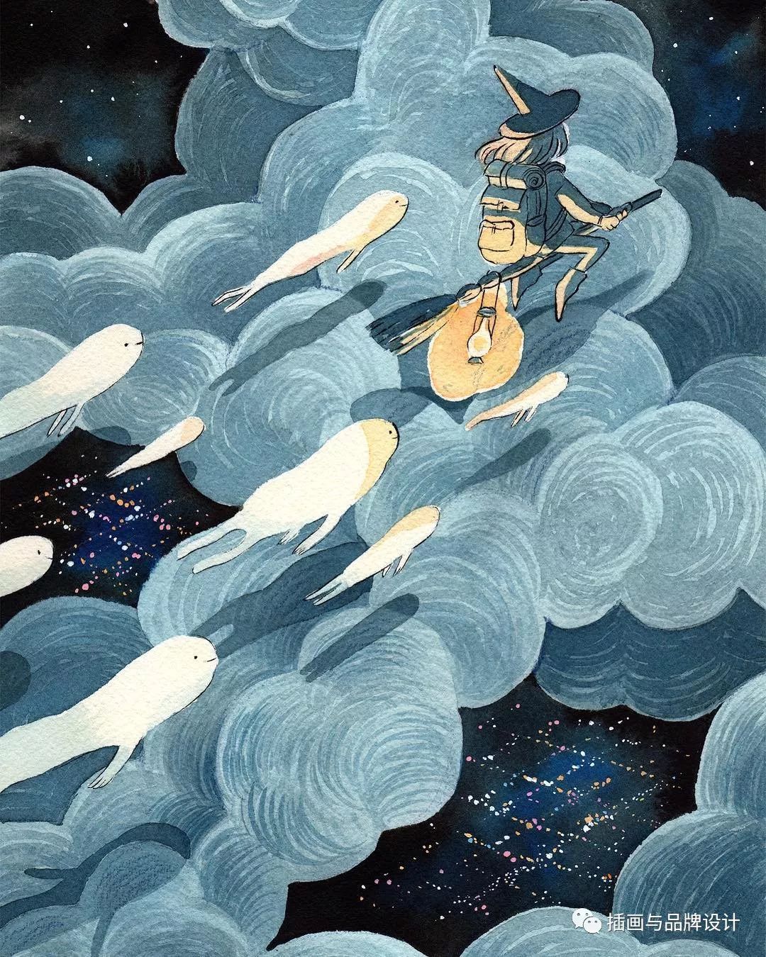 手绘丨水彩也能画出最治愈系的插画暖暖的被窝画风超美