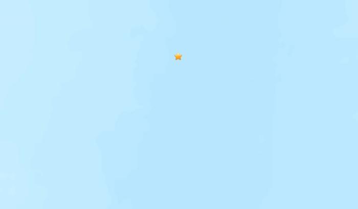 汤加北部附近海域发生5.0级地震。（图片来源：美国地质勘探局网站截图）