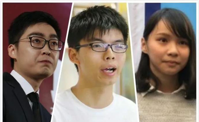 从左至右分别为：陈浩天、黄之锋和周庭