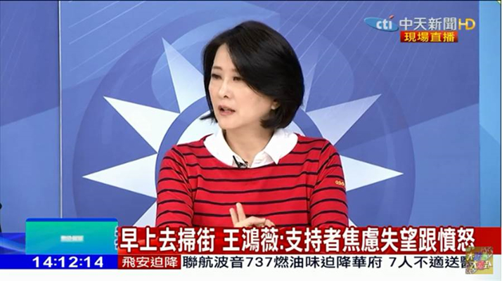 　国民党台北市议员王鸿薇（图片来源：台湾“中时电子报”）
