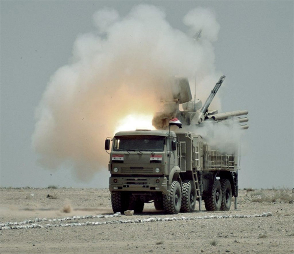 叙利亚军队装备的"铠甲"-s1弹炮合一防空导弹系统