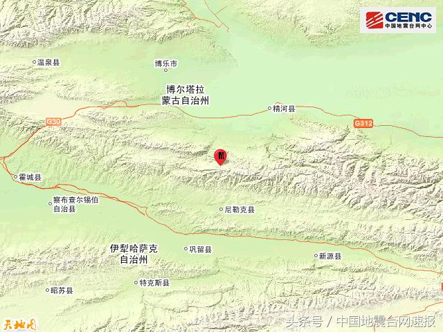 新疆伊犁州尼勒克县发生3.7级地震
