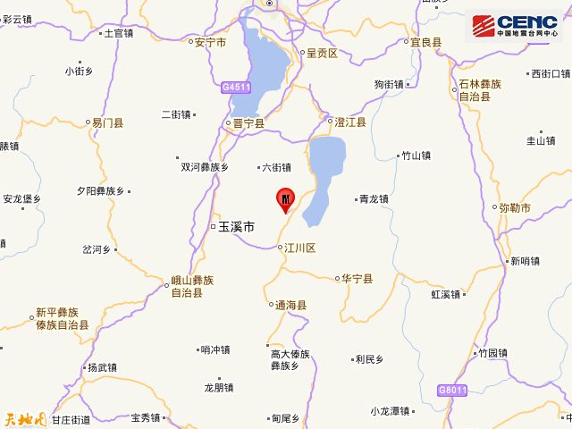 云南玉溪市江川区发生35级地震