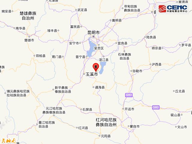 云南玉溪市江川区发生35级地震