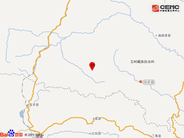 青海玉树州杂多县发生36级地震