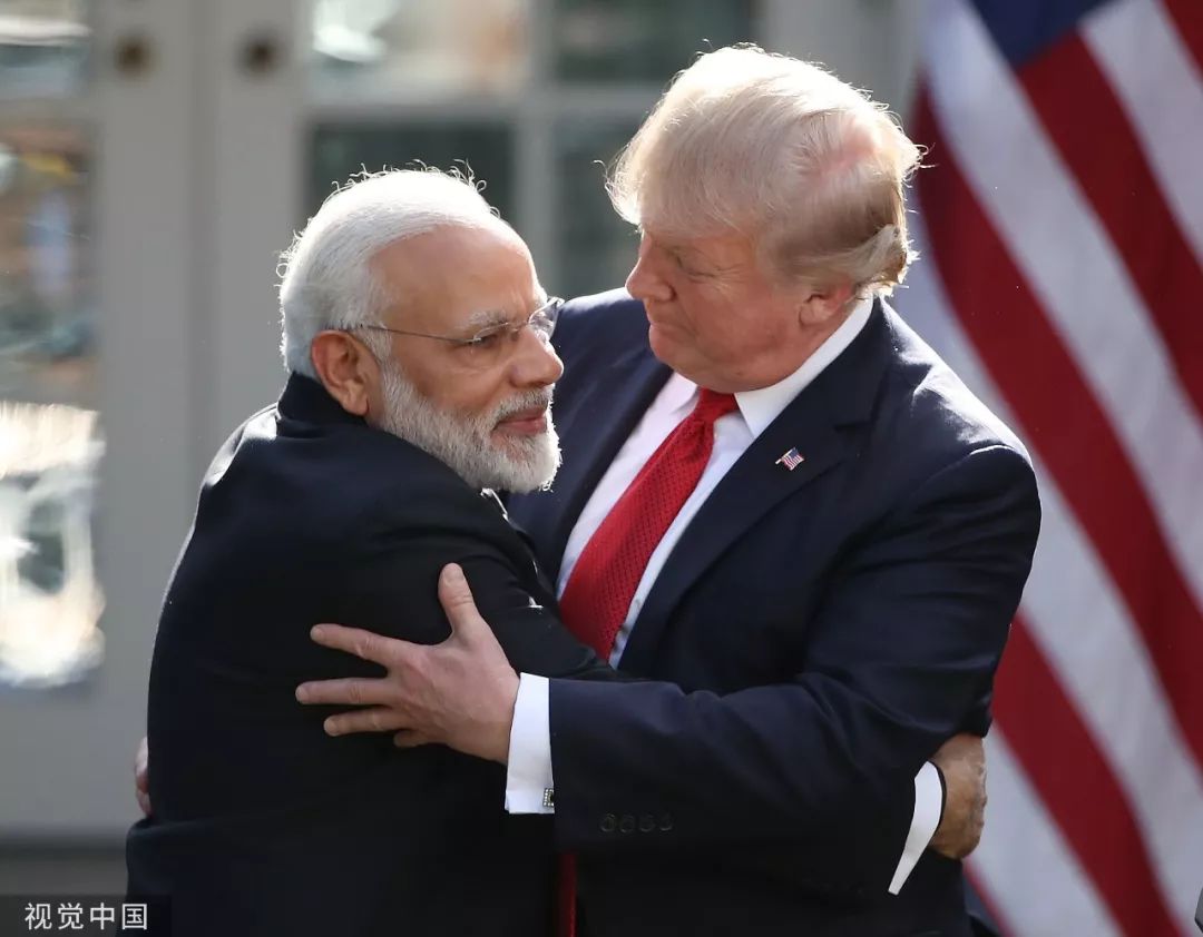 ▲资料图片：美国总统特朗普（右）与印度总理莫迪
