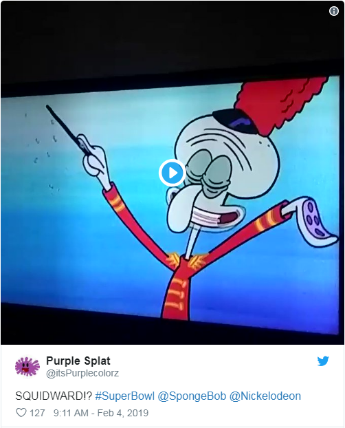 《海绵宝宝》短暂亮相2019超级碗中场秀