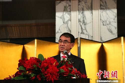 资料图:日本防卫大臣河野太郎。中新社记者 吕少威 摄
