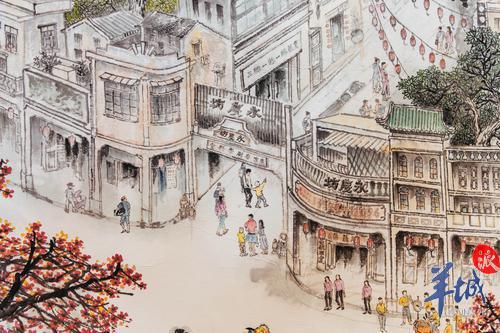 满纸风情,横屏观赏!22米长卷《西关印记》展出