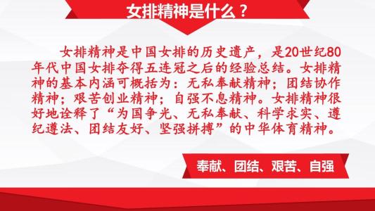 你心中的女排精神是什么