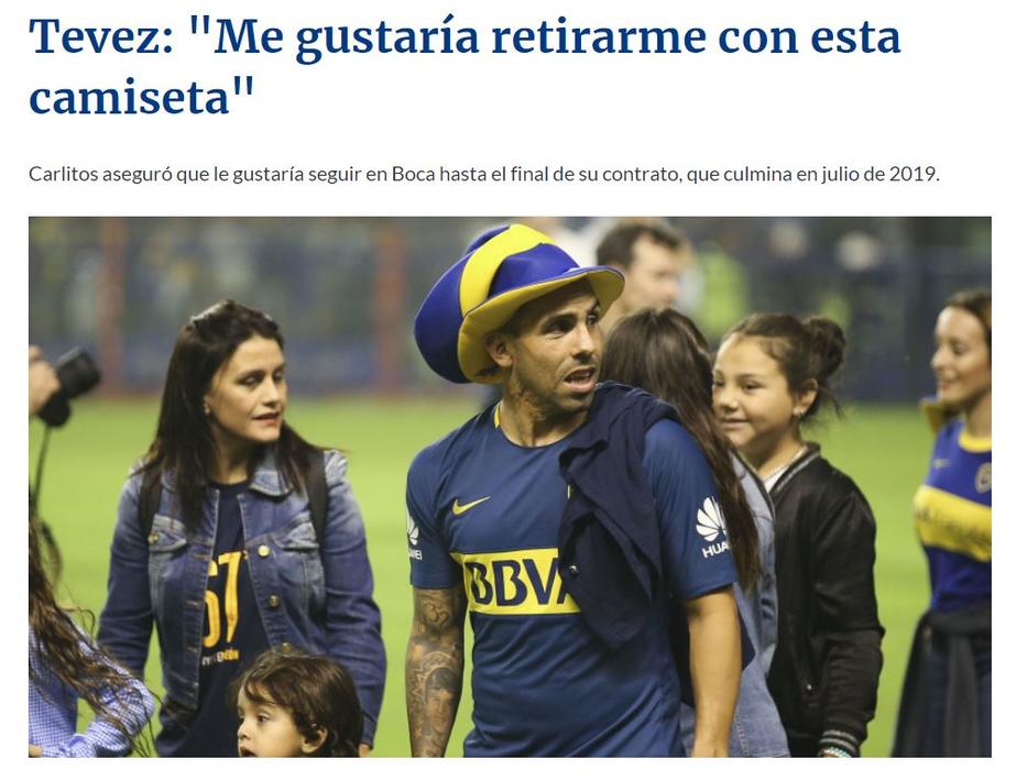 特维斯:我希望可以身穿博卡的球衣退役