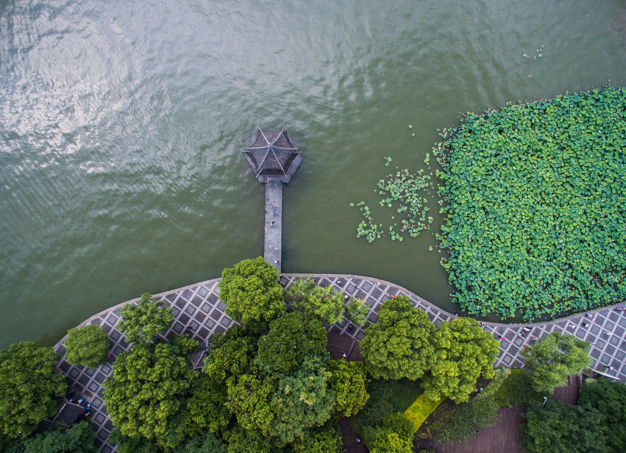 俯瞰夏日西湖