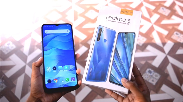 realme 6真机曝光 采用水滴屏+后置四摄