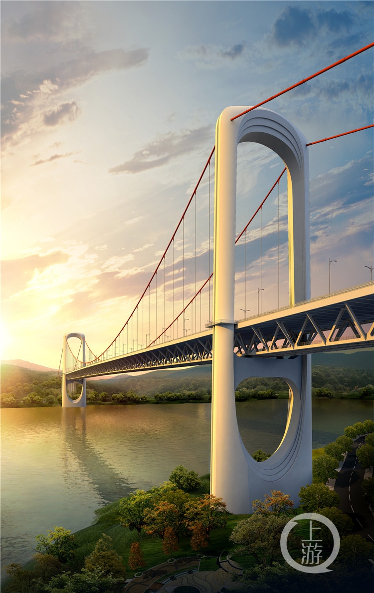 国内最大跨度公轨两用悬索桥成功度汛 今后两江新区5分钟到南岸