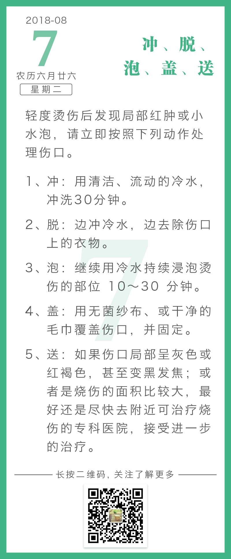 燙傷後,記住這5個字就夠了