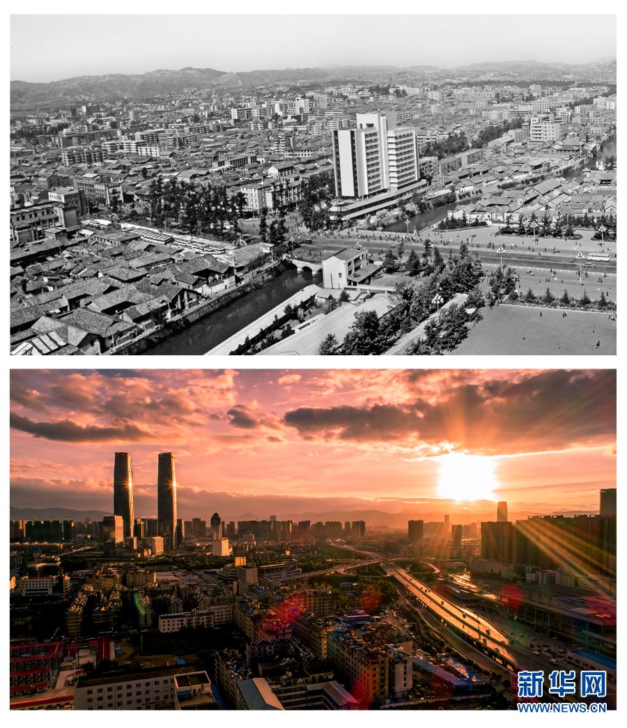 图集新老照片对比跨阅40年昆明城市变迁